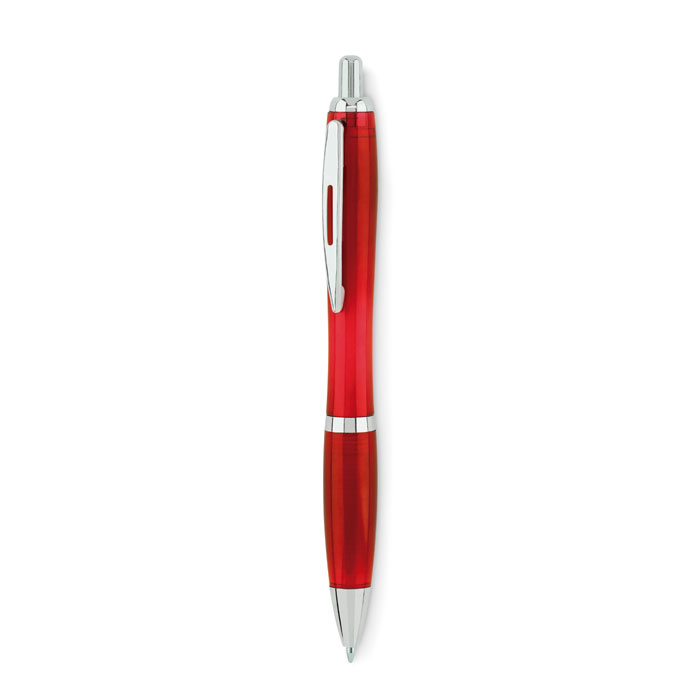 Stylo à bille rPET personnalisable RIO RPET Rouge transparent